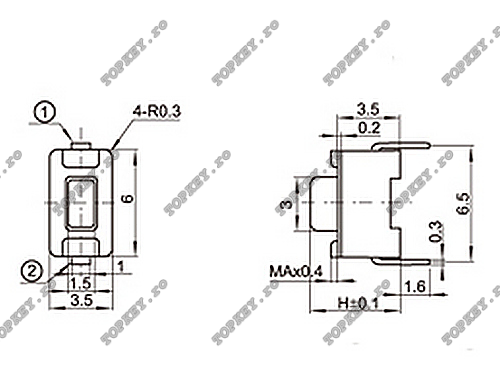 Micro contact TVBJ12; cu 2 pini de TOPKEY.ro 1 Micro contact TVBJ12; cu 2 pini de TOPKEY.ro 1