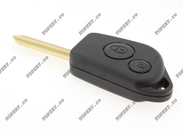 Carcasa KEY Citroen Elysee cu 2 butoane si lamela SIX-3P de TOPKEY.ro Carcasa KEY Citroen Elysee cu 2 butoane si lamela SIX-3P