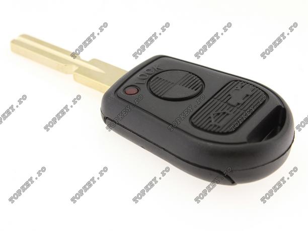 Carcasa KEY pentru BMW cu 3 butoane si lamela BM-5P de TOPKEY.ro Carcasa KEY pentru BMW cu 3 butoane si lamela BM-5P
