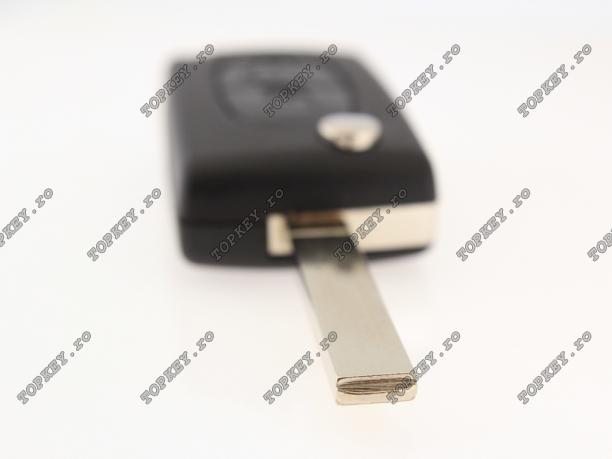 Carcasa KEY pentru Citroen tip briceag cu 2 butoane si lamela de TOPKEY.ro Carcasa KEY pentru Citroen tip briceag cu 2 butoane si lamela
