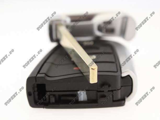 Carcasa SmartKey BMW X5 cu 4 butoane si cheie de urgenta de TOPKEY.ro Carcasa SmartKey BMW X5 cu 4 butoane si cheie de urgenta