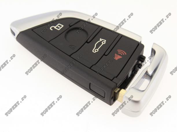 Carcasa SmartKey BMW X5 cu 4 butoane si cheie de urgenta de TOPKEY.ro Carcasa SmartKey BMW X5 cu 4 butoane si cheie de urgenta
