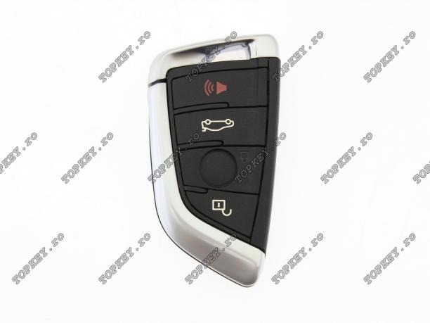 Carcasa SmartKey BMW X5 cu 4 butoane si cheie de urgenta de TOPKEY.ro Carcasa SmartKey BMW X5 cu 4 butoane si cheie de urgenta de TOPKEY.ro