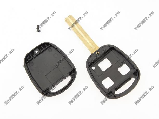 Carcasa telecomanda Toyota cu 3 butoane si lamela TOYO-30P de TOPKEY.ro Carcasa telecomanda Toyota cu 3 butoane si lamela TOYO-30P