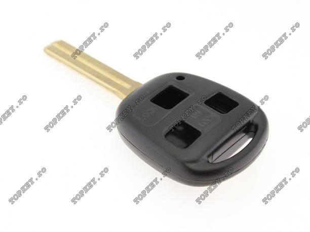 Carcasa telecomanda Toyota cu 3 butoane si lamela TOYO-30P de TOPKEY.ro Carcasa telecomanda Toyota cu 3 butoane si lamela TOYO-30P