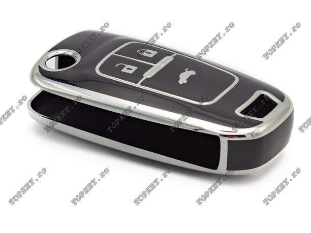 Carcasă de protecție TPU pentru cheie Opel cu 3 butoane de TOPKEY.ro Carcasă de protecție TPU pentru cheie Opel cu 3 butoane