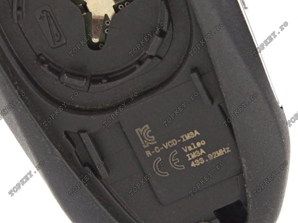 Cheie KeylessGo pentru mașini Peugeot cu 433mHz și 3 butoane