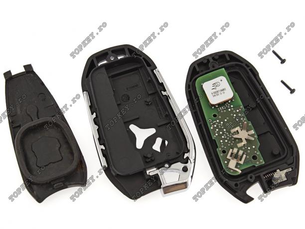 Cheie KeylessGo pentru mașini Peugeot cu 433mHz și 3 butoane