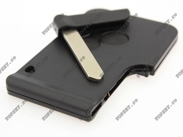 Cheie Smart cartela Renault Megane cu cheie de urgenta, trei butoane KEY de TOPKEY.ro Cheie Smart cartela Renault Megane cu cheie de urgenta, trei butoane KEY