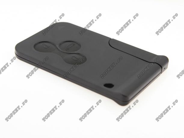 Cheie Smart cartela Renault Megane cu cheie de urgenta, trei butoane KEY de TOPKEY.ro Cheie Smart cartela Renault Megane cu cheie de urgenta, trei butoane KEY