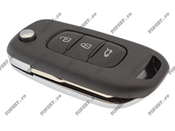 Cheie auto cu electronică CHEIE pentru Dacia Renault 3 butoane 3 butoane 433Mhz de TOPKEY.ro Cheie auto cu electronică CHEIE pentru Dacia Renault 3 butoane 3 butoane 433Mhz