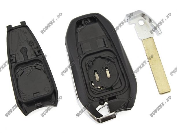 Cheie de proximitate pentru Peugeot Citroen cu 3 butoane AES 4A, 433 MHz de TOPKEY.ro Cheie de proximitate pentru Peugeot Citroen cu 3 butoane AES 4A, 433 MHz