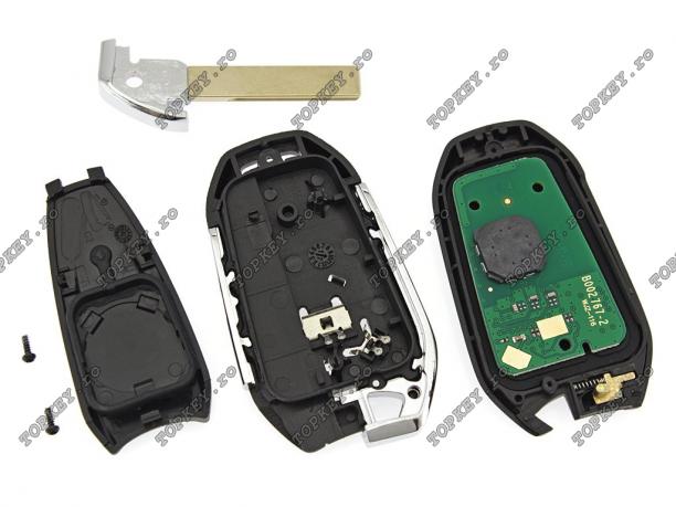 Cheie de proximitate pentru Peugeot Citroen cu 3 butoane AES 4A, 433 MHz de TOPKEY.ro Cheie de proximitate pentru Peugeot Citroen cu 3 butoane AES 4A, 433 MHz
