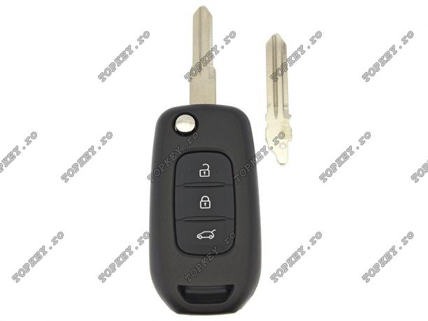 Cheie plianta pentru Renault Dacia cu 3 butoane, 433 MHz de TOPKEY.ro Cheie plianta pentru Renault Dacia cu 3 butoane, 433 MHz de TOPKEY.ro