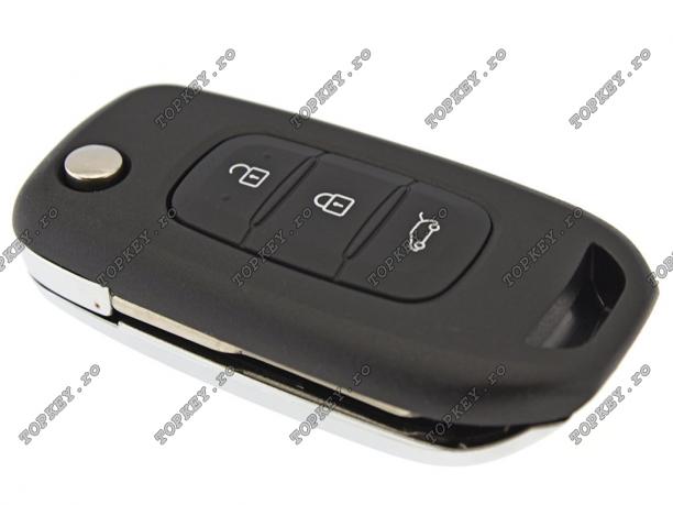 Cheie plianta pentru Renault Dacia cu 3 butoane, 433 MHz de TOPKEY.ro Cheie plianta pentru Renault Dacia cu 3 butoane, 433 MHz